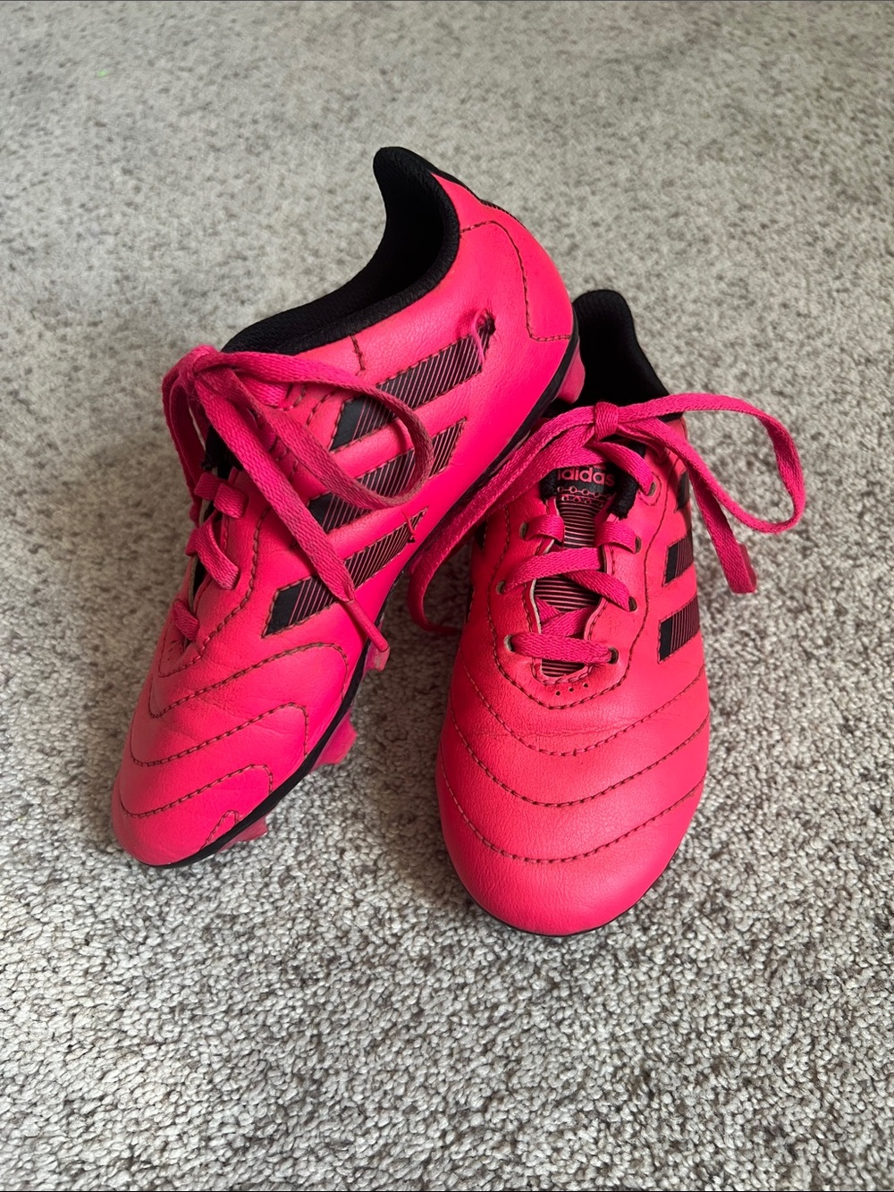 adidas Kids Hot Pink & Black Soccer Cleats - Size 13